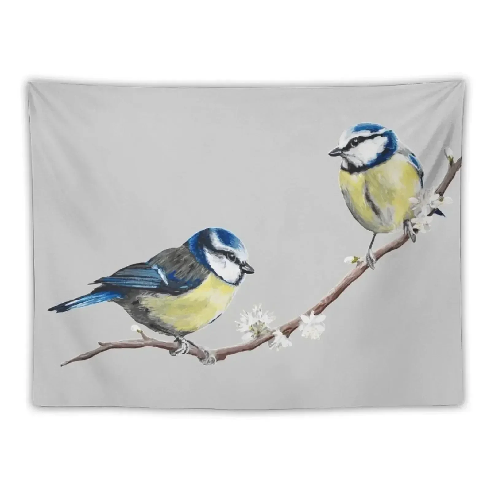 

Blue Tits garden birds by Julie Jones Tapestry Wall Mural Decorations For Room Room Decorations Aesthetic Tapestry