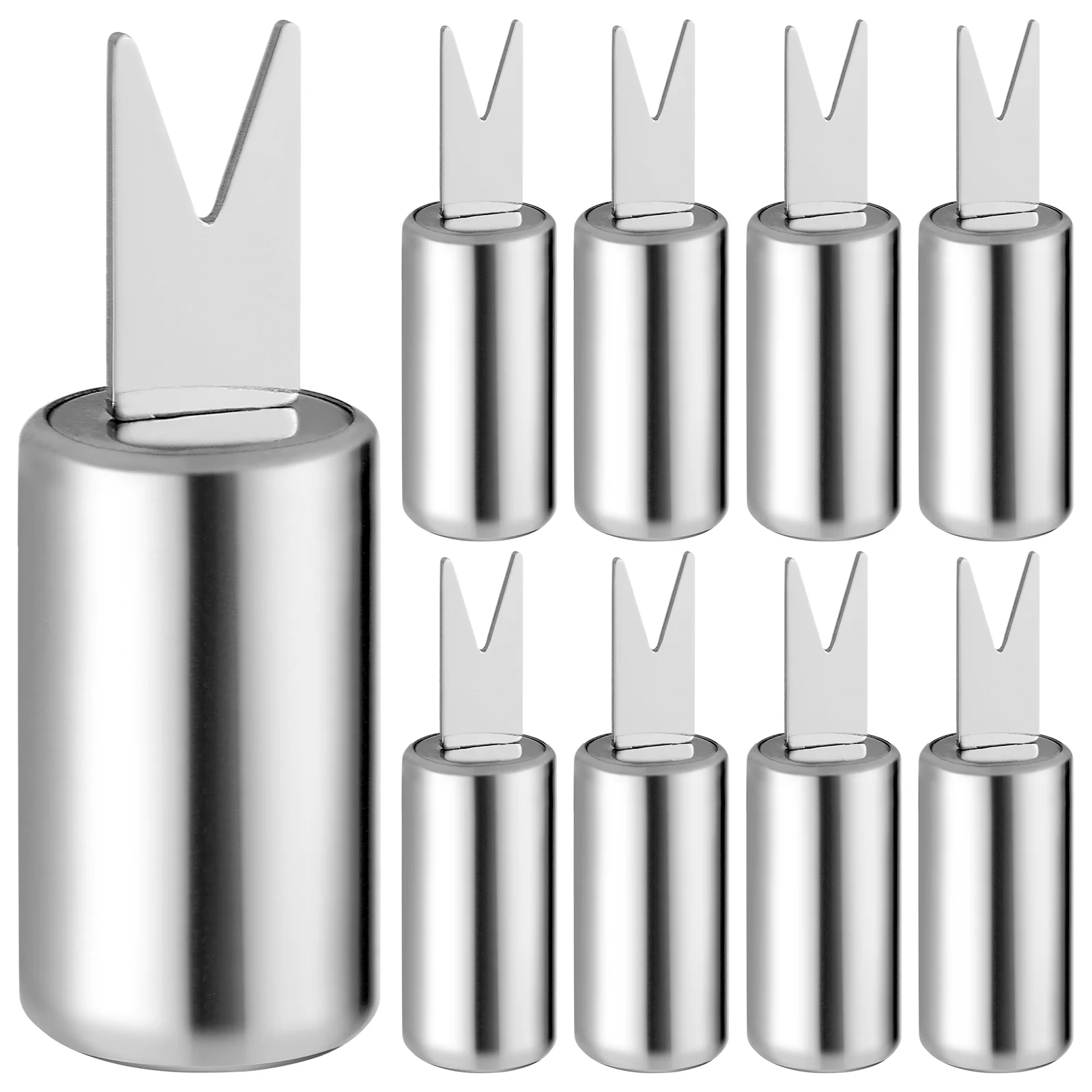 10 Pcs Stainless Steel Corn Needle Coffee Shop Forks Home Tableware Useful Fruit Set Party Kitchen Gadgets Bar Silver