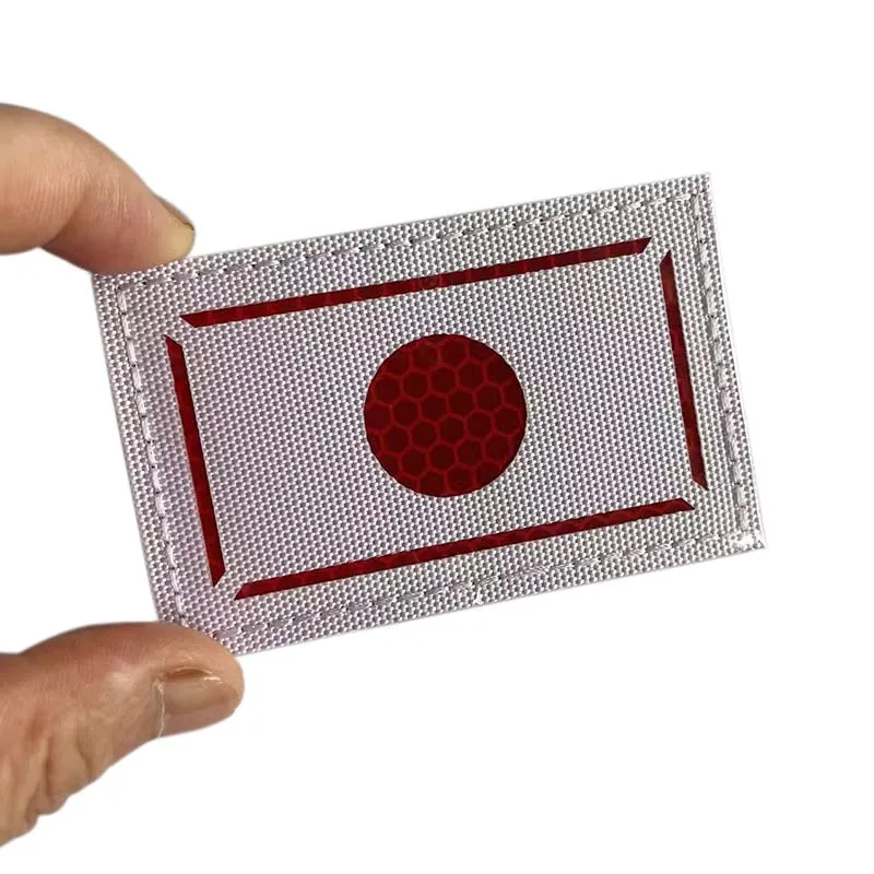 Japan Flag Japanese Logo Morale Emblem IR Reflective Patches,Tactical Stickers Clothes Applique Embroidery Backpack Badges view 2