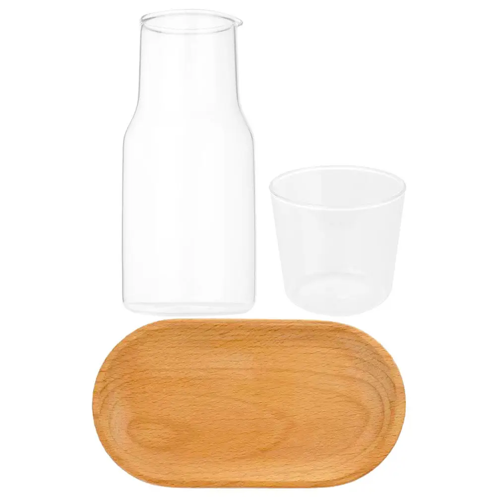 

Набор из 1 предмета: Износостойкий прозрачный стеклянный кувшин для воды с подносом, многофункциональный, для холодных и горячих напитков