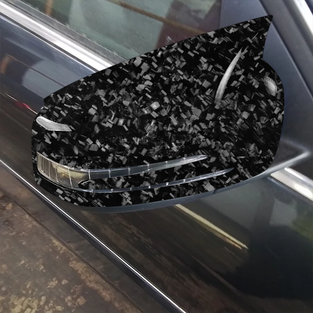 For Mercedes-Benz C-Class W204 2008-2014 Car Accessories Real Forged Carbon Fiber Rearview Mirror Housing Protective Cover Trim