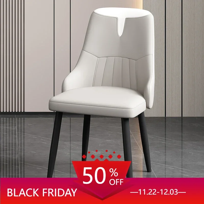 

Metal Dining Chairs Modern Black Legs Luxury Dining Room Leather Bedroom Lounge Nordic Comedor 4 Sillas Furniture