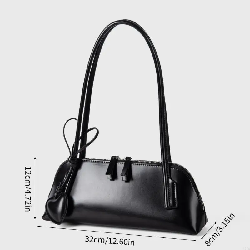 Elegant Heart Decors Underarm Bag PU Leather Spacious Shoulder Bag Daily Use 547A