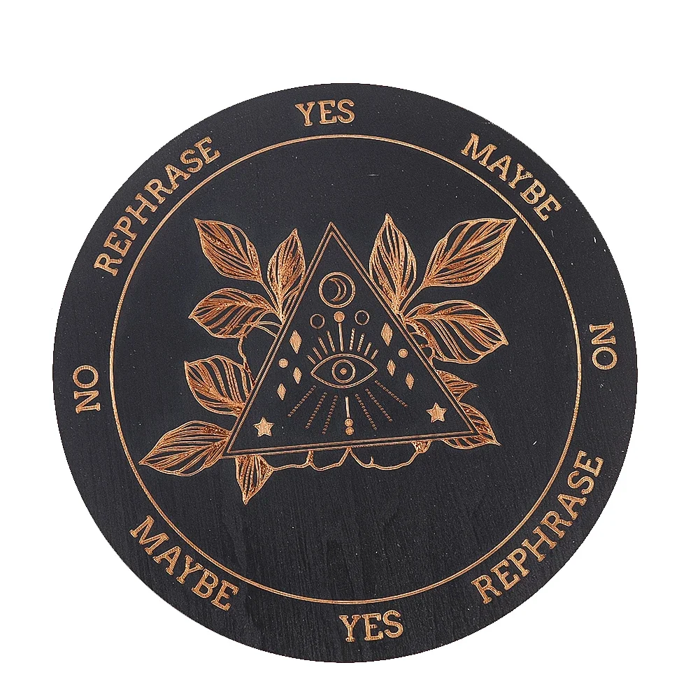 1PC 14.8cm Wooden Crystal Energy Board Metaphysical Message Board Mystical Pendulum Game Witch Divination Accessories