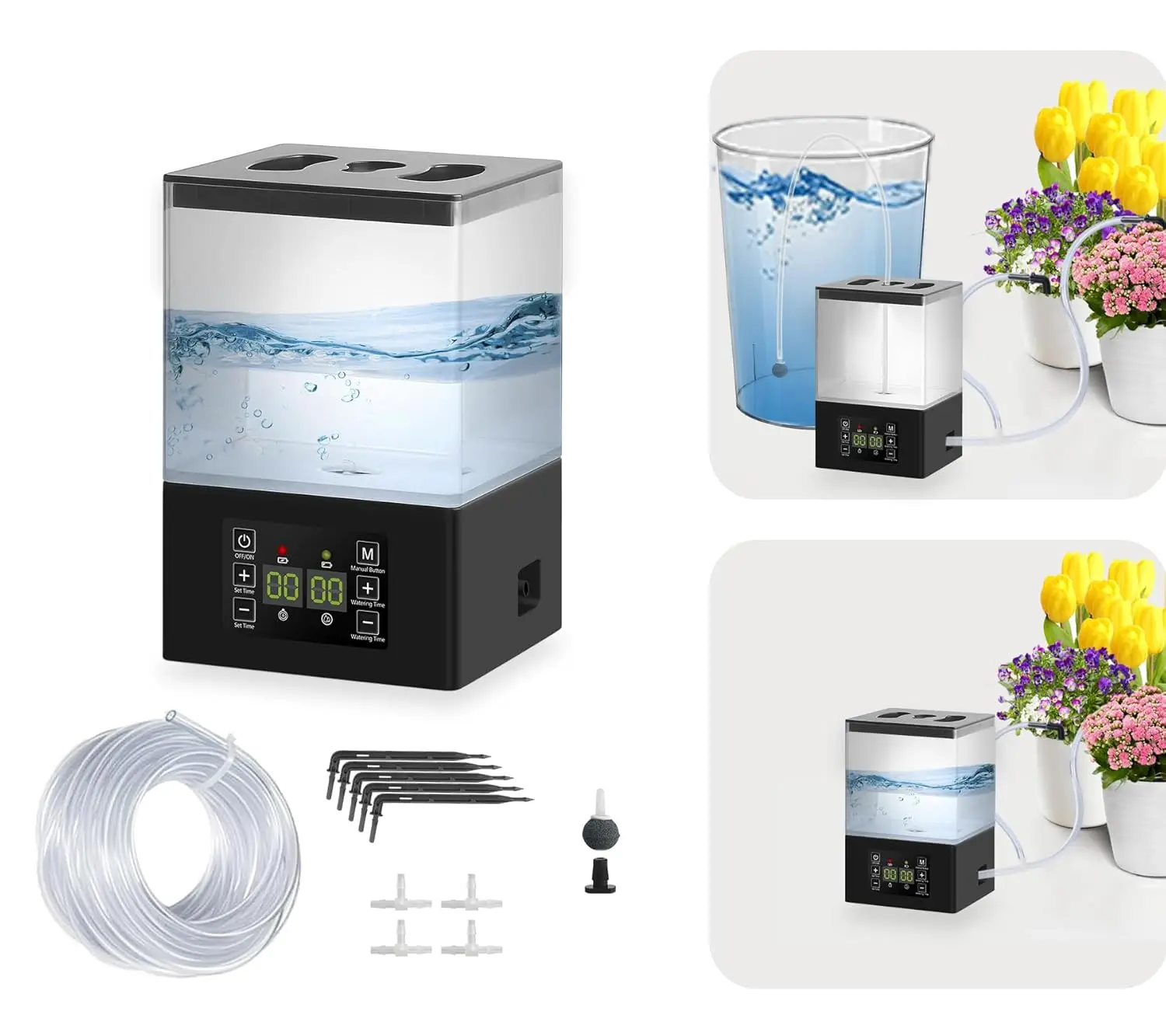 

Автоматическая система полива для комнатных растений, комплект капельного орошения 2-в-1 с резервуаром 1,3 л для домашнего использования