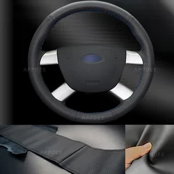 APPDEE Black Genuine Leather Hand-stitched Car Steering Wheel Cover for Ford Kuga 2008 2009 2010 2011 Focus 2