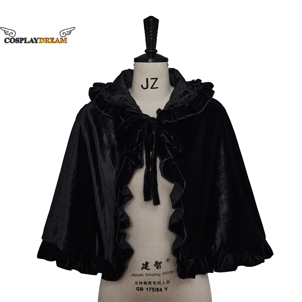 Victorian Gothic Renaissance Medieval Lolita Steampunk Collar Capelet Women\'s Short Cape Cloak Short Length Goldvelvet Cape