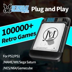 Retrobat 2TB External Game Hard Drive Retro Game Console with 100000+ Retro Games for PS2/PS1/Wii/PSP/N64/MAME/DC/SS for WIN PC
