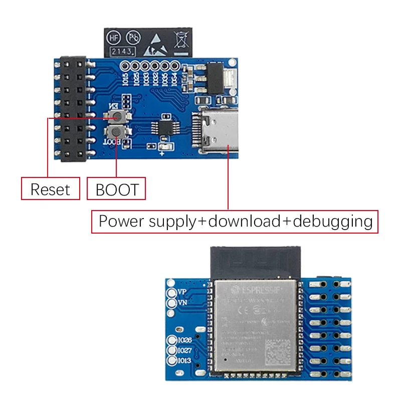 

ESP32 Wireless Development Board, WiFi, 3.2-inch TN Bluetooth Module, Ultra-low Power Consumption, With Touch, Dual Core, 40 Pin