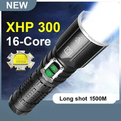 Super XHP300 Most Powerful LED Flashlight USB Rechargeable Torch XHP100 Tactical High Power Led Flashlight 18650 Hand Lamp Light