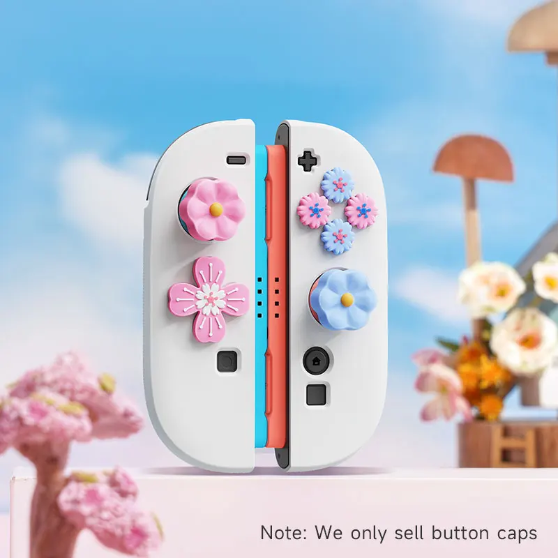 Suitable for Switch2 thumb grip, ns second generation handle keycap, game handle cover, flower series