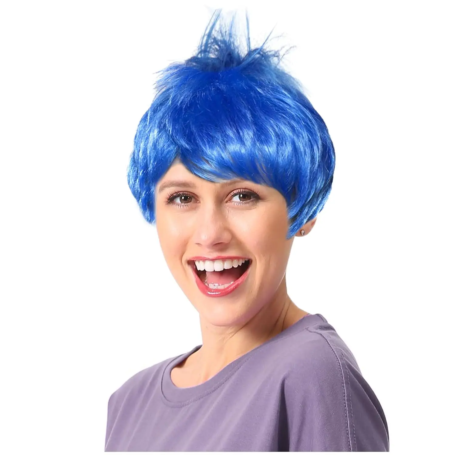 

Blue Short Wavy Wig Men Cosplay Wig for Pixie Costume Anime Cosplay Wig Synthetic Party Fairy Costume Wigs