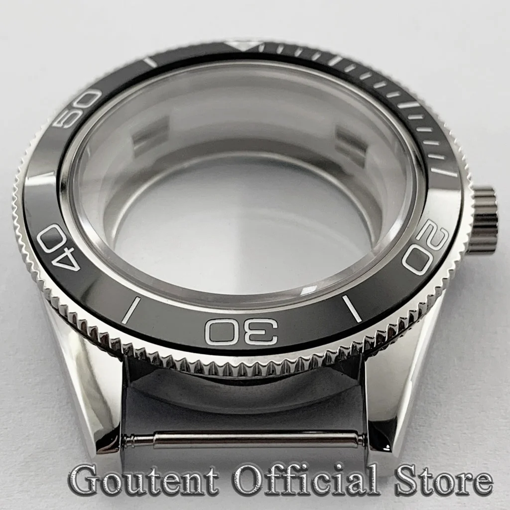 Goutent 41Mm Keramische Bezel Horloge Kast Saffier Kristal Fit Nh35 Nh36 Miyota 8215/821a, Dg2813/3804, Eta 2836 2824 Pt5000 Uurwerk