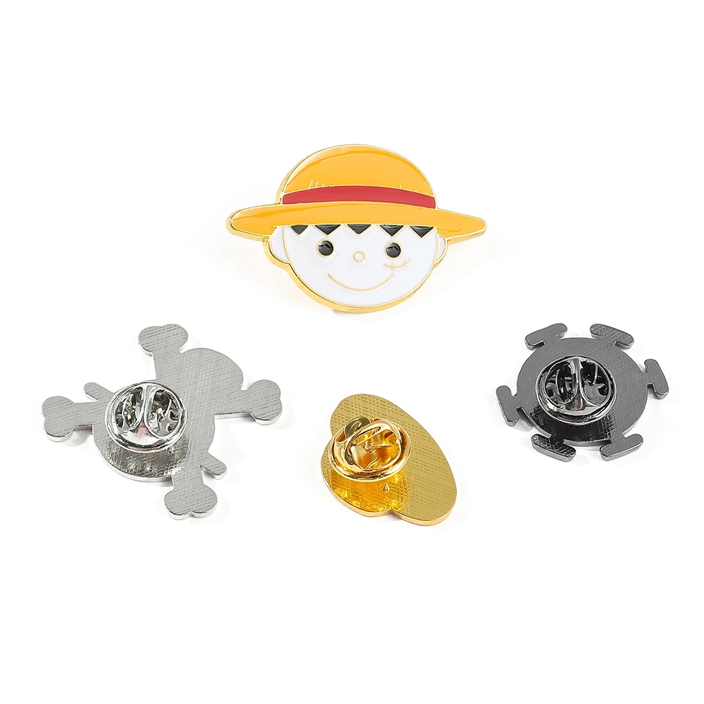 One Piece Brooch Anime Cartoon Monkey D. Luffy Skull Backpack Clothing Accessories Alloy Enamel Lapel Pins Brooches Badge