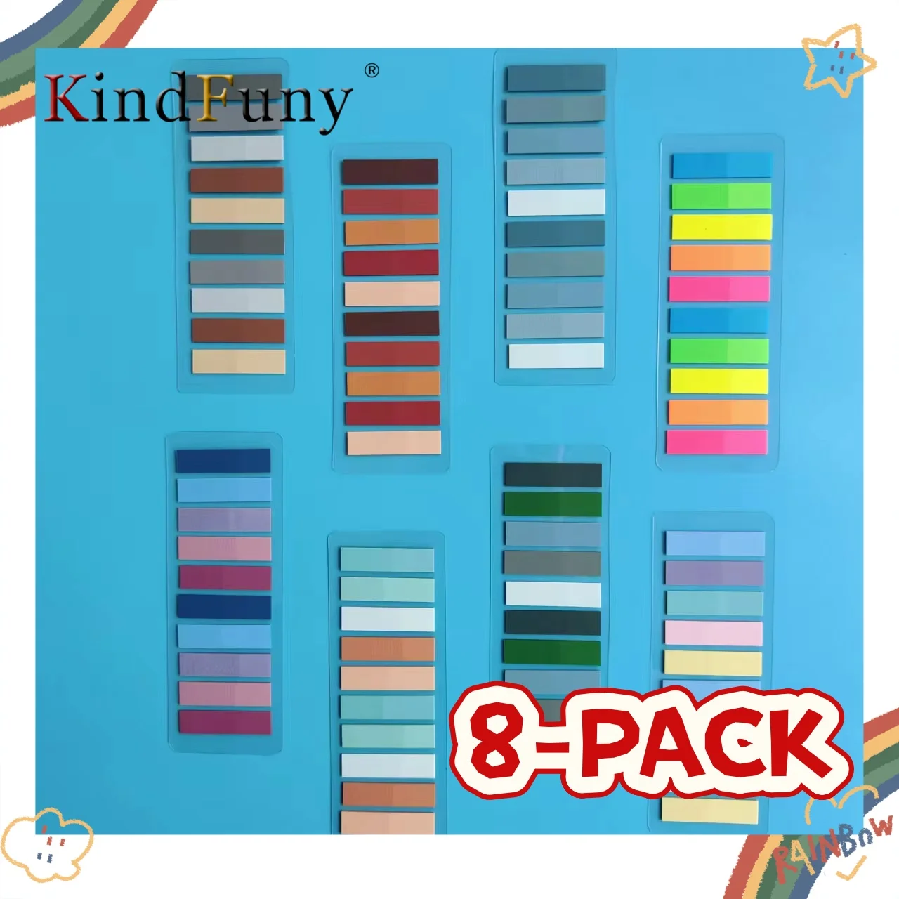 8 عبوات من Morandi مؤشر اللون الصلب مذكرة الوسادة ملاحظات لاصقة صفحة علامات العلم علامات التبويب مجموعة ملصقات لمستلزمات مكتبية مكتبية #1