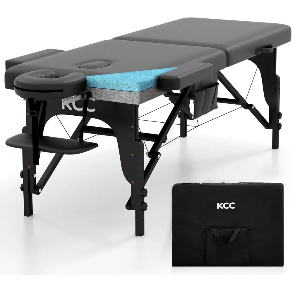 Massage Table Premium Portable Foldable Massage Bed Height Adjustable, 84 Inches Long 28 Inchs Wide Home Spa Bed Tattoo Table