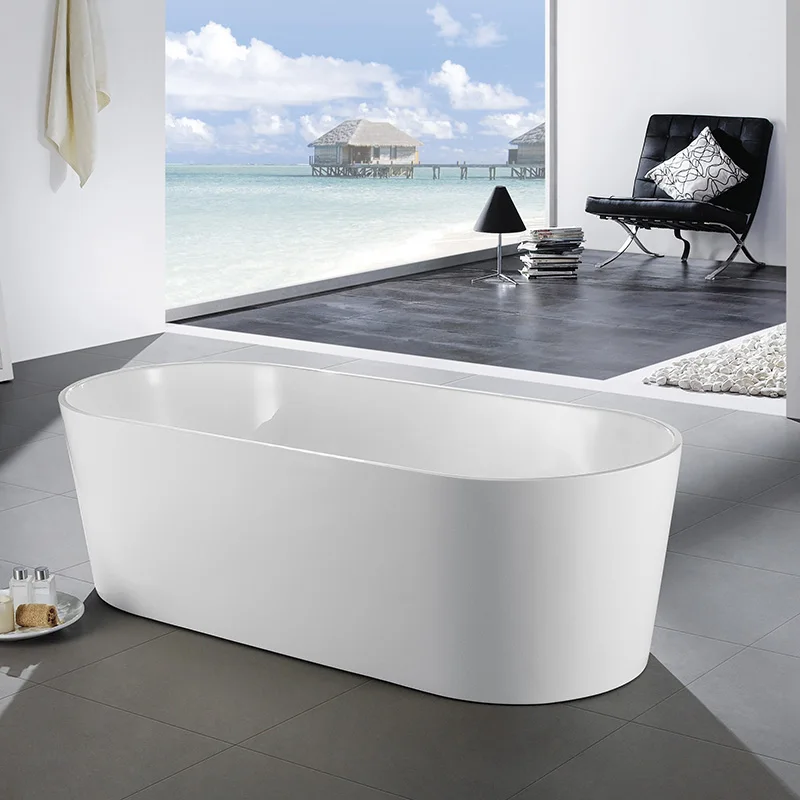 

Современная высококачественная отдельностоящая гидромассажная ванна для взрослых, белая, из искусственного камня (литой мрамор)