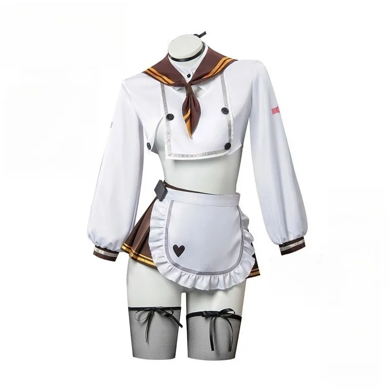

Bready Cosplay Women Anime Game Victory Goddess Costume Wig Kawaii Top Skirt Maid Uniform Suit for BBW Halloween Party Wear