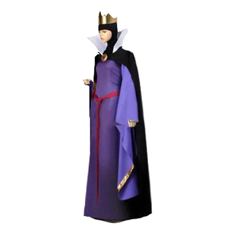 

Evil Queen Stepmother Costume Dress Outfit Halloween Cosplay costume with Crown