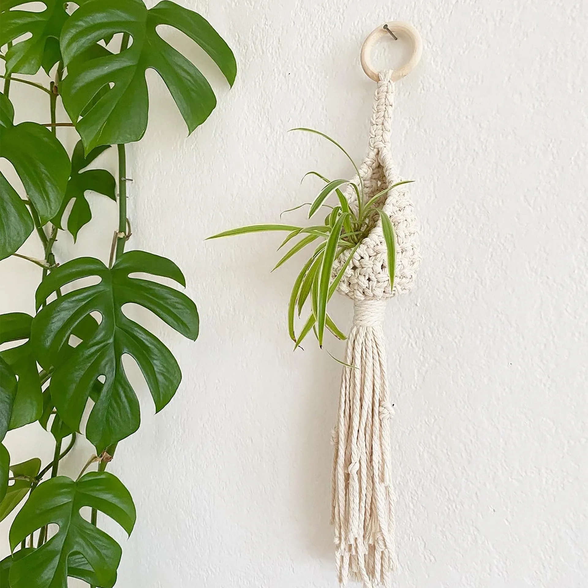 Macrame Wall Hanging Air Pineapple Plant Holder Planter Cotton Hand Weaving Flowerpot Net Bag For Home Decor Bedroom Decoration