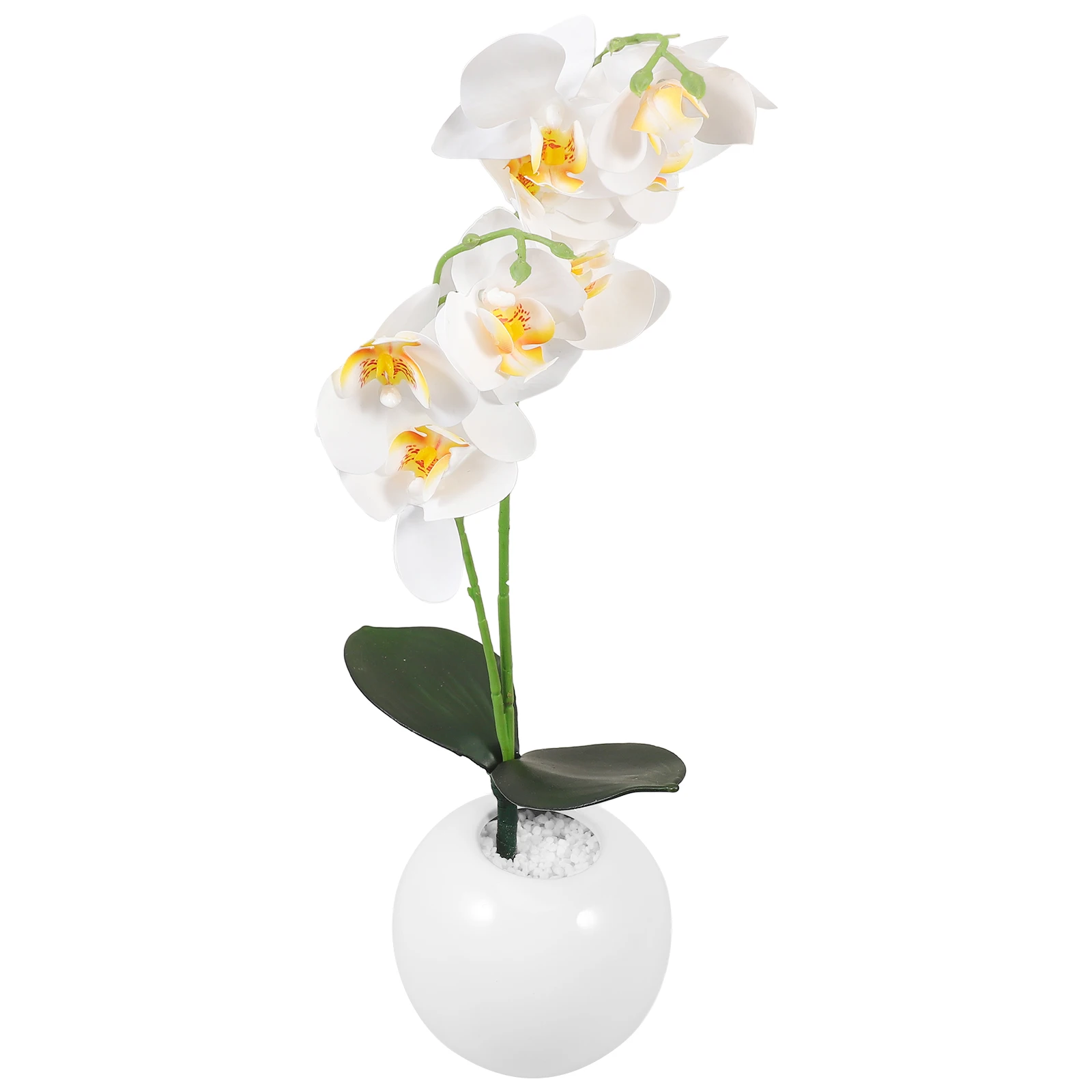 

Simulated Phalaenopsis Orchid Flower Artificial Bonsai Ornaments Faux Plant Pvc Fake Plastic Potted