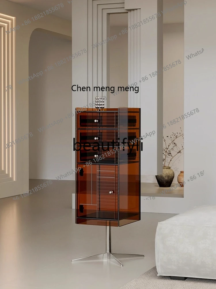 

X Floor Rotating Storage Magazine Bookcase Storage Modern Minimalist Living Room Side Entrance Cabinet
