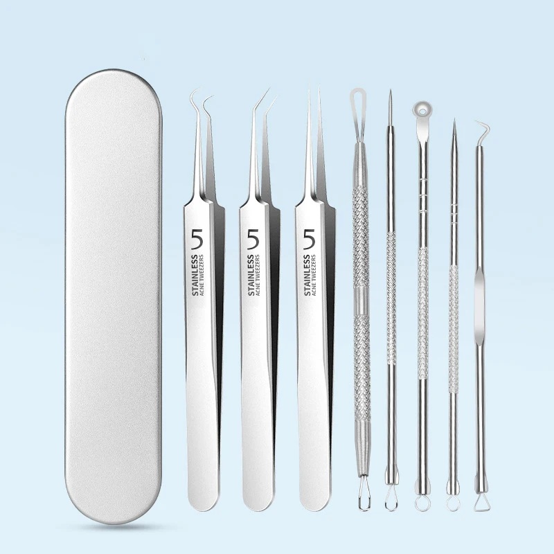 Comedondrukker Knijp Acne Naald Pincet Alema Mee-eters Mobiele Clip 5 Extractor Puistjes Comedone Zwarte Stippen Neus Talg Tool