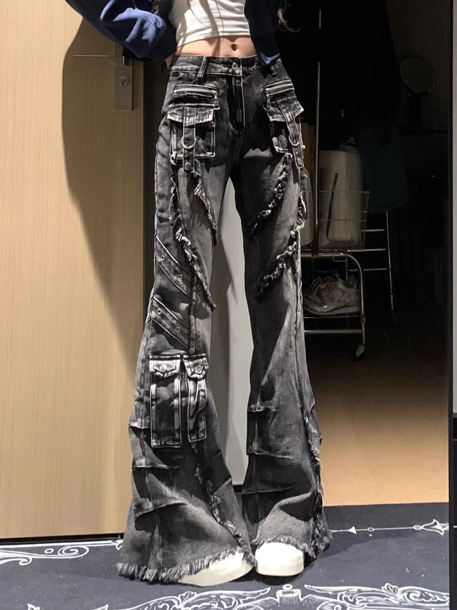 

Women's Hotsweet Casual Retro Wide Leg Baggy Denim Trouser 2025 Summer Korean Y2K 2000s Pants Harajuku High Waist Loose Jeans