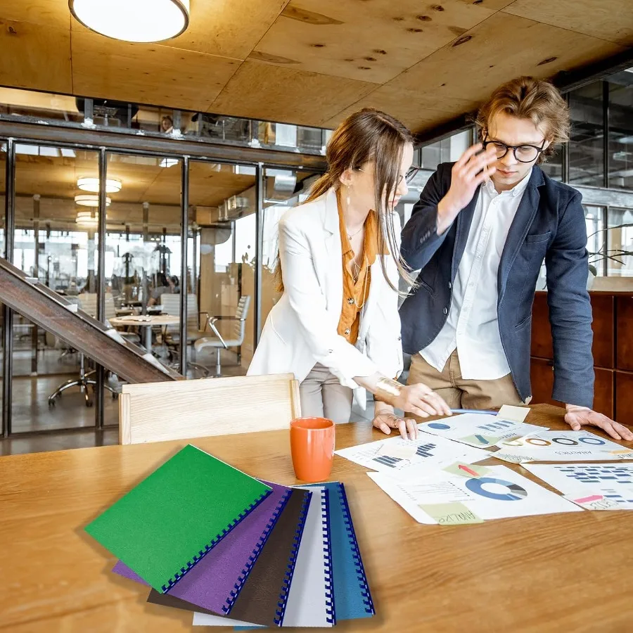 Confezione da 50 confezioni da 12 mil con texture in pelle, rilegatura in carta, rilegatura per presentazioni, 8,5x11 Ihes, dimensioni lettera Mult UnPuhed