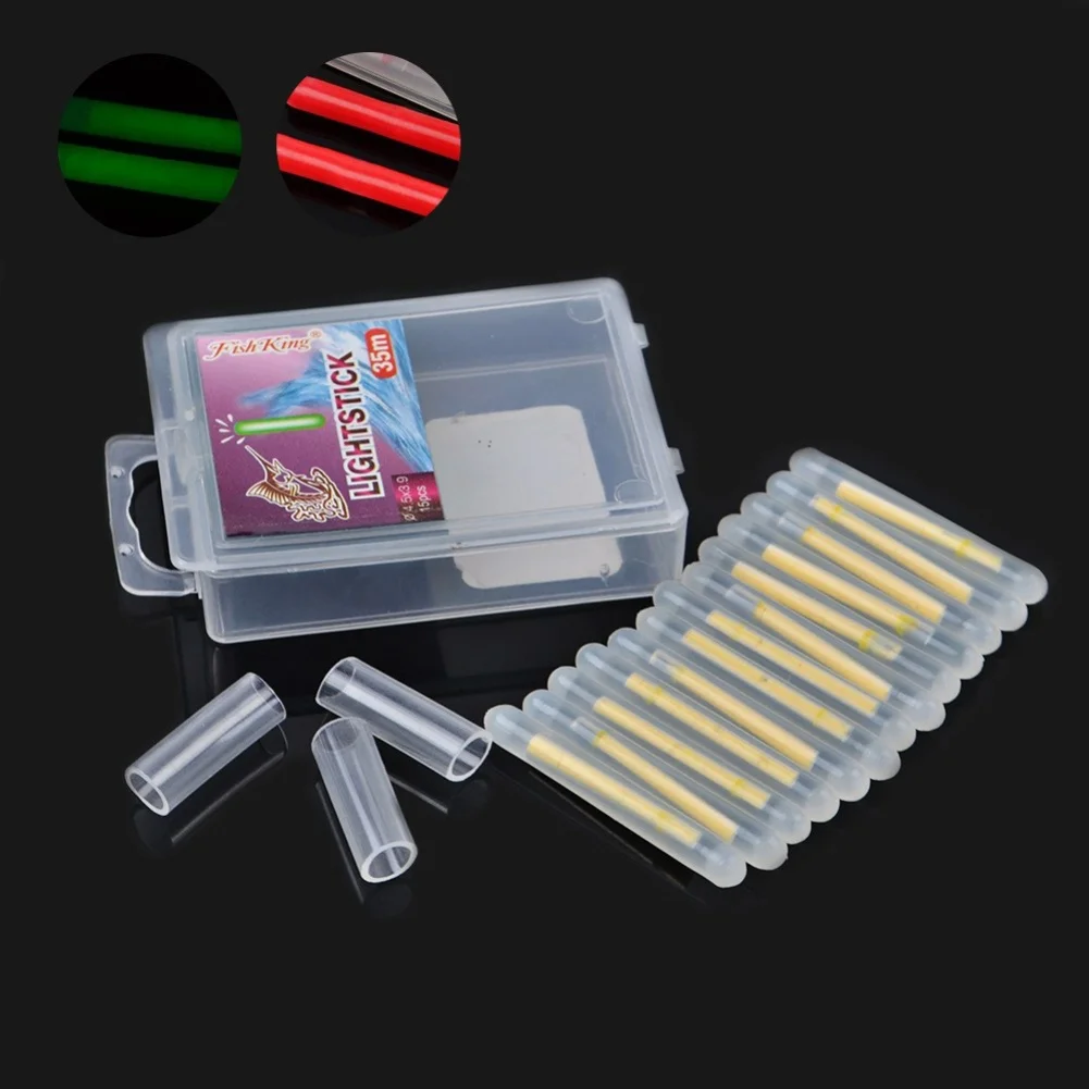 

15pcs Night Fishing Glow Great 3.7×0.5cm Luminous Float Lights For Dark Bite Detection Water-Resistant Fit VFishing Floats/Rigs
