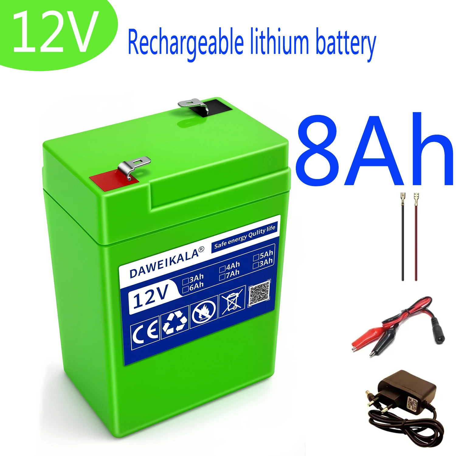High-capacity 12V rechargeables Lithium Battery Pack1200 cycles at 0.2 For LED Lighting Outdoor Battery