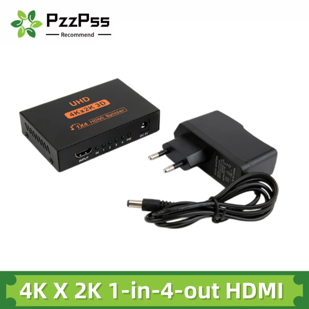 Divisor HDMI 4K X 2K 1 Entrada 4 Saídas, Adaptador de Cabo para Monitor, Laptop, PC, HDTV, Configuração de Vídeo UHD