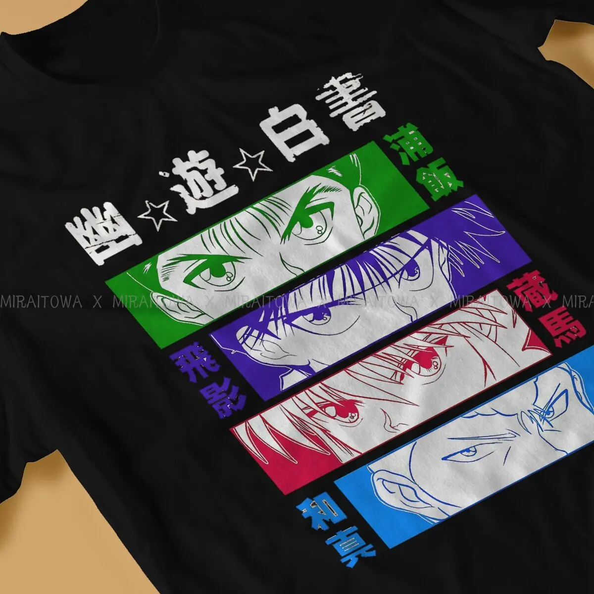 Eyes  Yu Yu Hakusho Anime Men T Shirt Classic Grunge Loose Crewneck TShirt Harajuku Short Sleeve