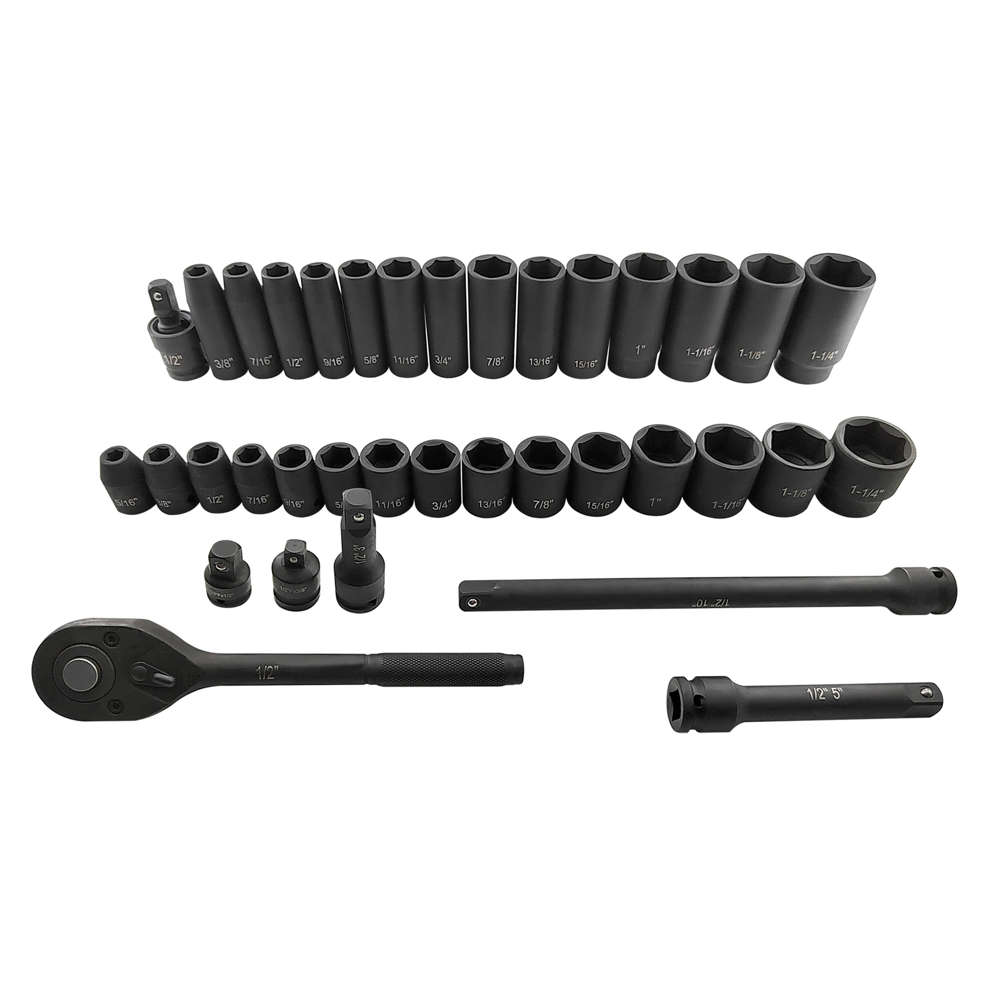 70-Piece 1/2 inch SAE and Metric Impact Socket Set, Professional Deep And Shallow Impact Socket Set