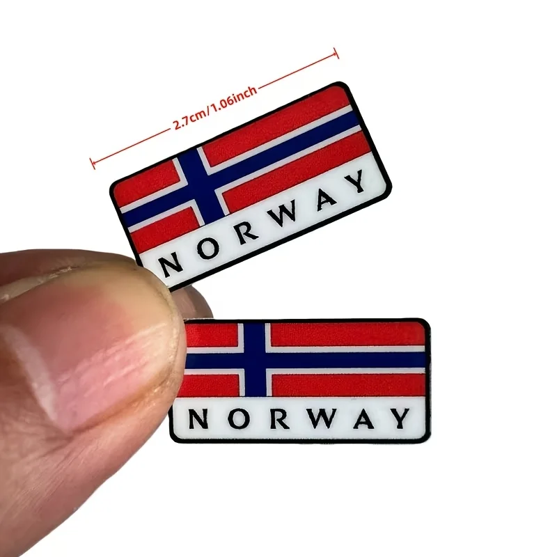 2pcs Norway Flag Style Badge Emblem | Automotive Decals Additions for Car and Motorcycle Helmets All Vehicles