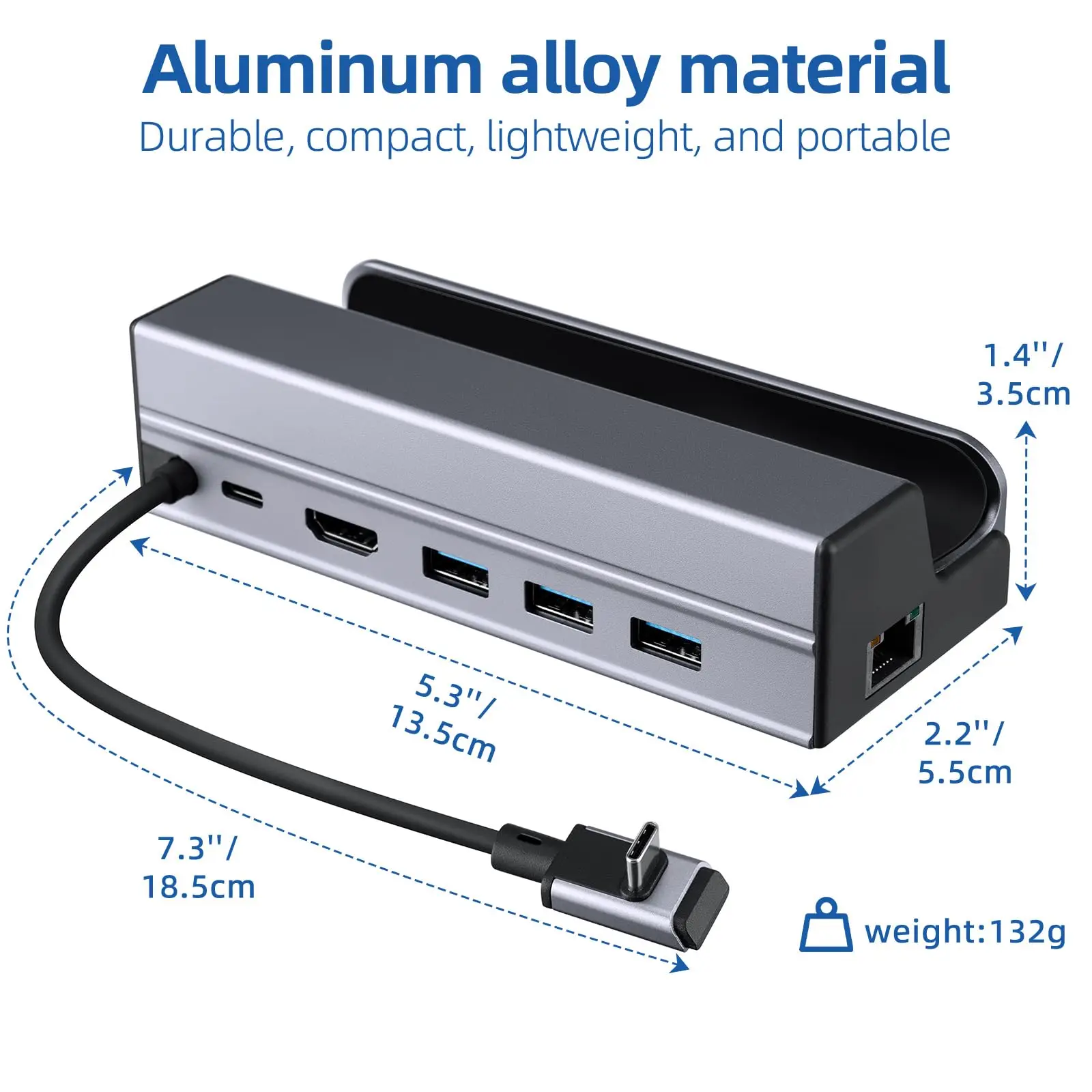 قاعدة بخار 6 في 1 لسطح البخار/ROG Ally/Legion Go/OLED مع HDMI 4K UHD 1000Mbps RJ45 Ethernet 3 USB وPD 100W شحن