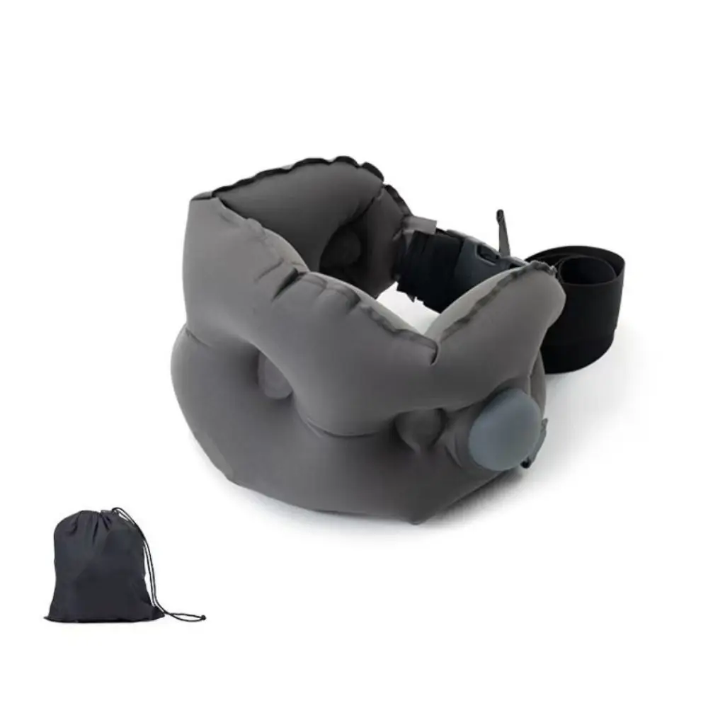Portable Inflatable Lumbar Pillow Press Self-Inflation with Storage Bag Lumbar Support Cushion Breathable Comfortable