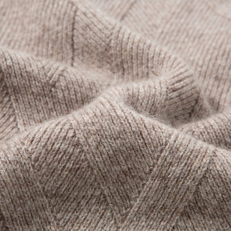 سترة صوفية بنمط المال القديم 100%، سترة حرارية للخريف والشتاء، سترة متماسكة حمراء لعيد الميلاد، بلوفر برقبة دائرية