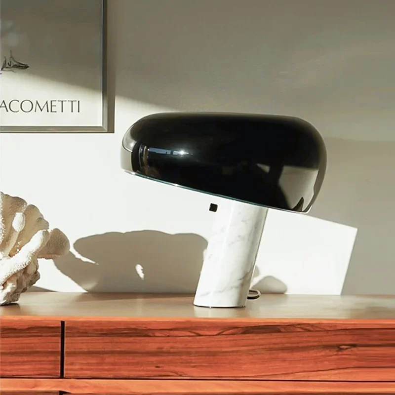 

Italian Designer E27 Marble Art Living Room Home Decor Table Lamp Led Mushroom Light Luxury Nordic Simple Bedroom Bedside Lamps