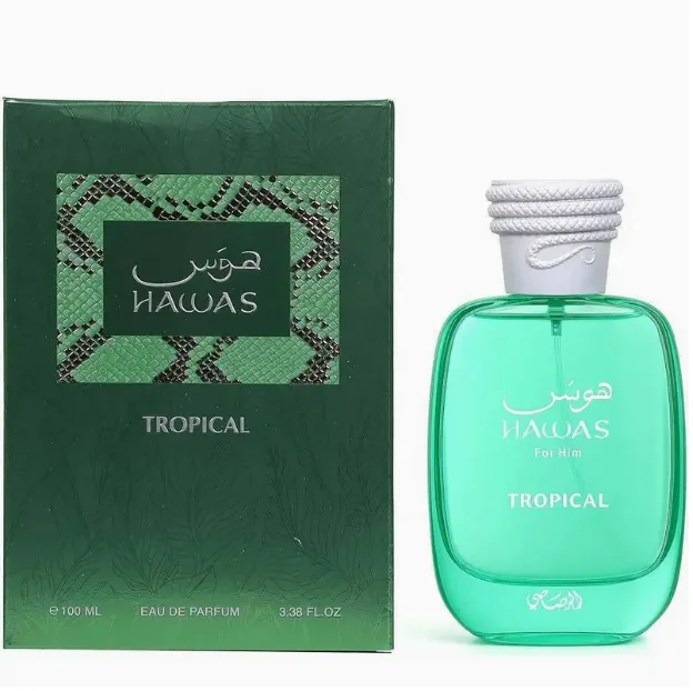

Rasasi Hawas Tropical Eau De Parfum, новое издание 2025 года — долговечный EDP для мужчин объемом 3,38 унции, улучшенный цветочный аромат с роскошным эффектом