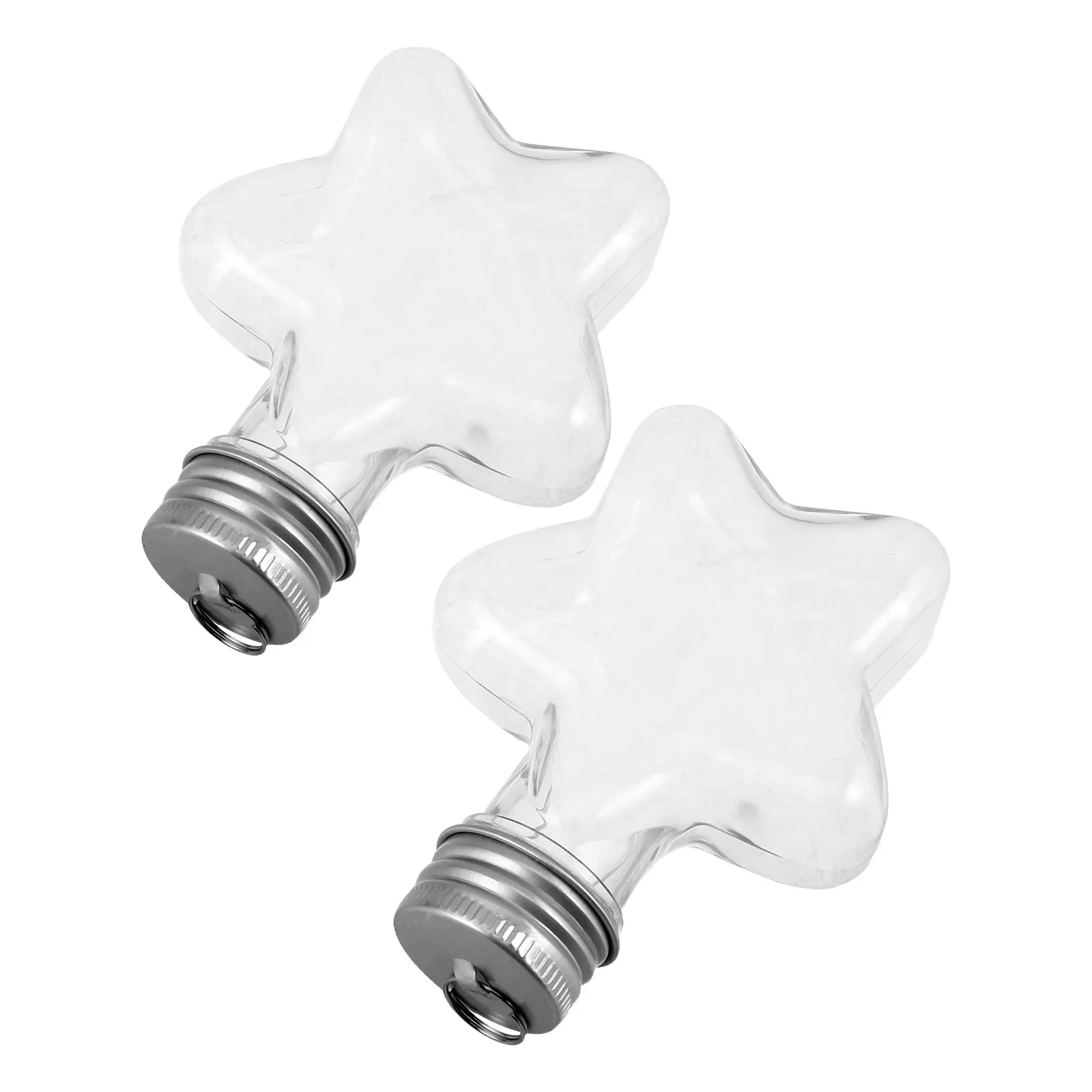 2Pcs Clear Wishing Jar Star Design - Plastic Craft Bottles for Kids Birthday Party Favors DIY Sand Art Supplies Fillable