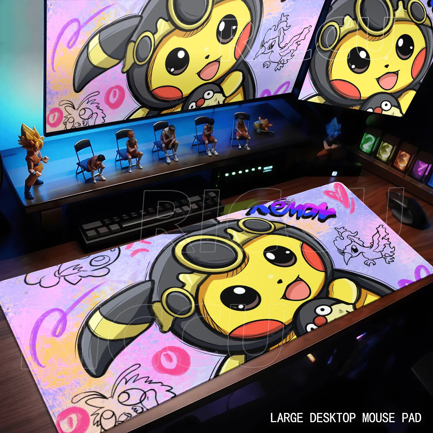 Mouse Pad Large Game Rubber Desk Mat Computer Keyboard Pad P-Pokemon Pikachu PC Gaming Accessories Carpet Laptop Kawaii Mousepad