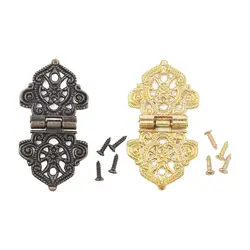 Decorative Door Lace Mini Alloy Chinese Style Butt Hinges Hollow Flower Antique Furniture Hardware