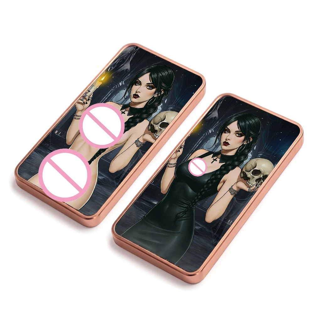 1 Oz .999 Fine Copper Bar Dark Occult Gothic Lady Copper Rectangular Metal Ingot Witch Girl  Art Collectible Souvenir