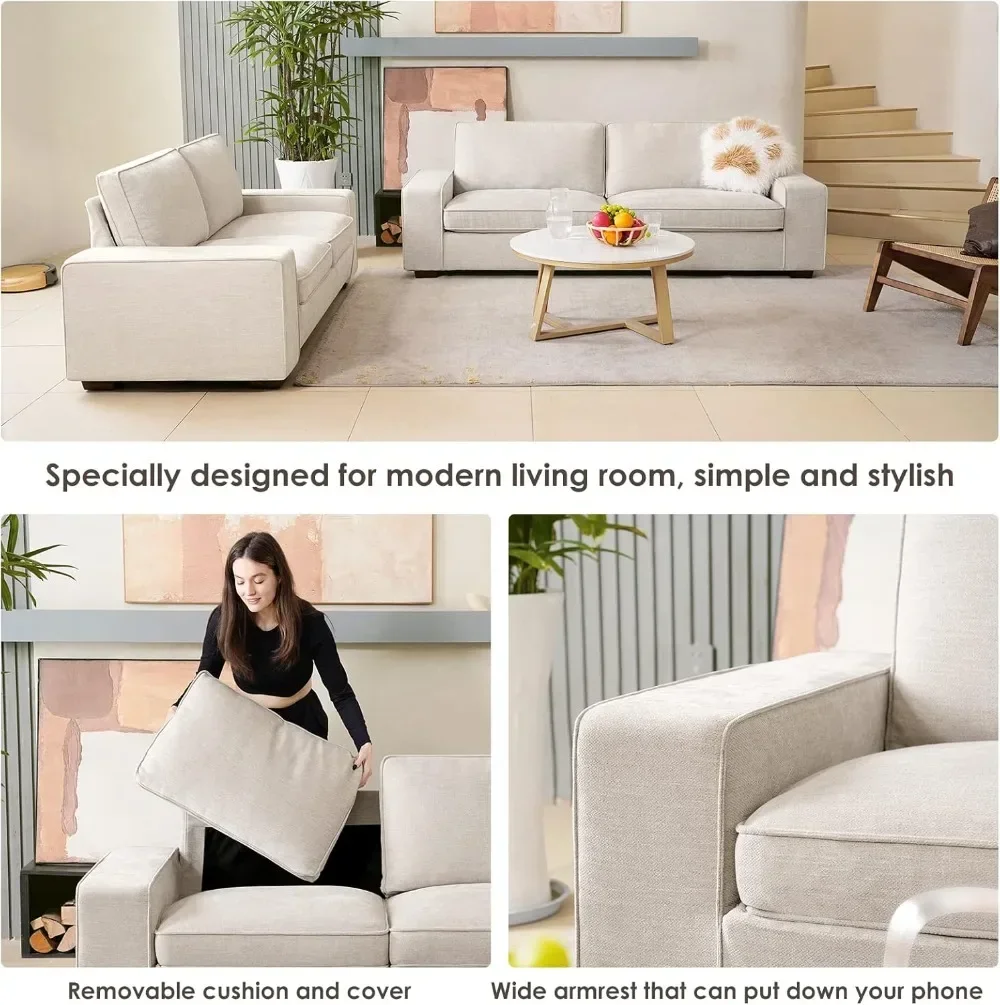 Modern Sofas Couches for Living Room, Loveseat Sofas & couches with Removable Sofa Cushion and Detachable Sofa Cover