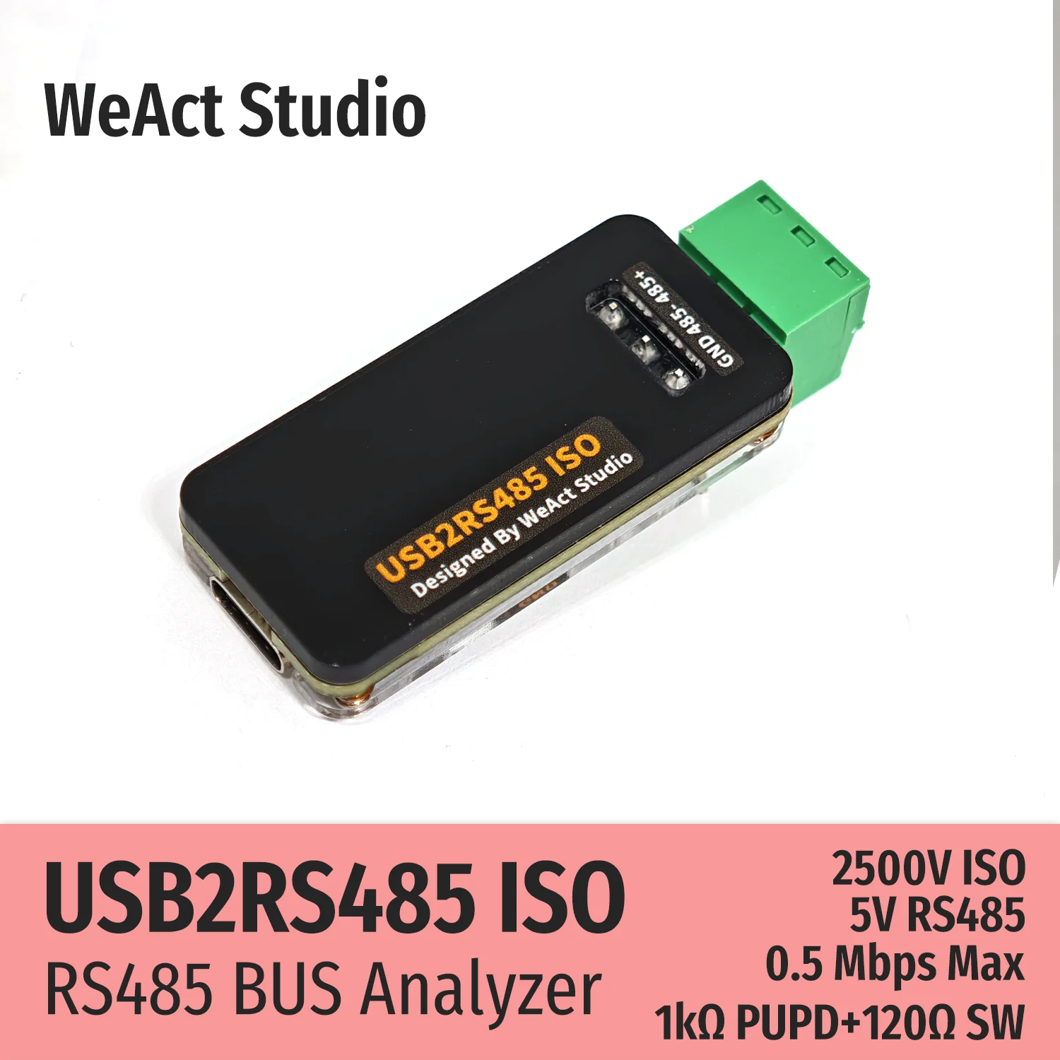 WeAct USB To RS485 485 Converter Module ISO RS485BUS Analyzer 1KΩ 120Ω Switch High Reliability Industrial
