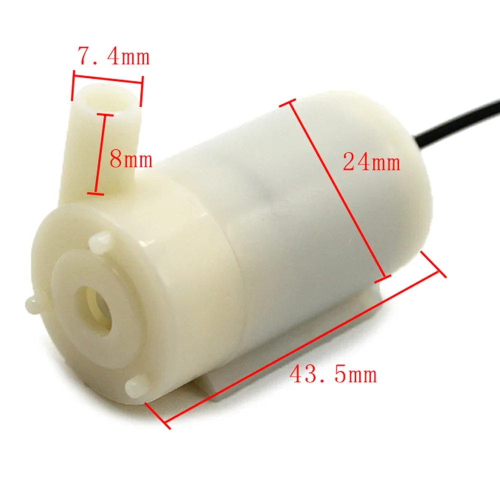 DC 3V-5V Low Noise Micro Submersible DC Motor Pump Small Water Pump 80-100L/H Usb Power Supply for Fountain Water Flowers