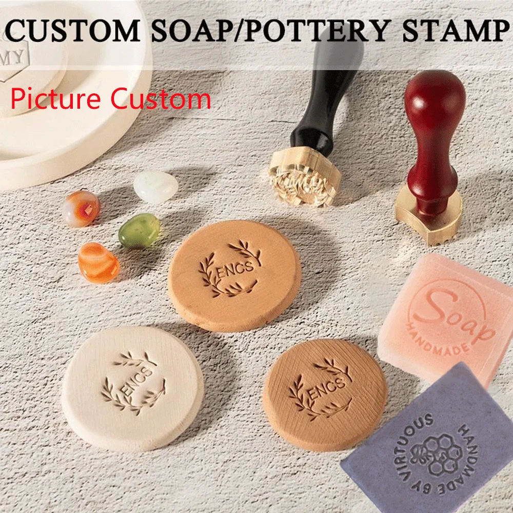 

Custom Pottery Stamp for Clay -Personalized Logo Clay Stamps with Your Design -Letter Ceramic Brass Stamp for Pottery Clay Stamp