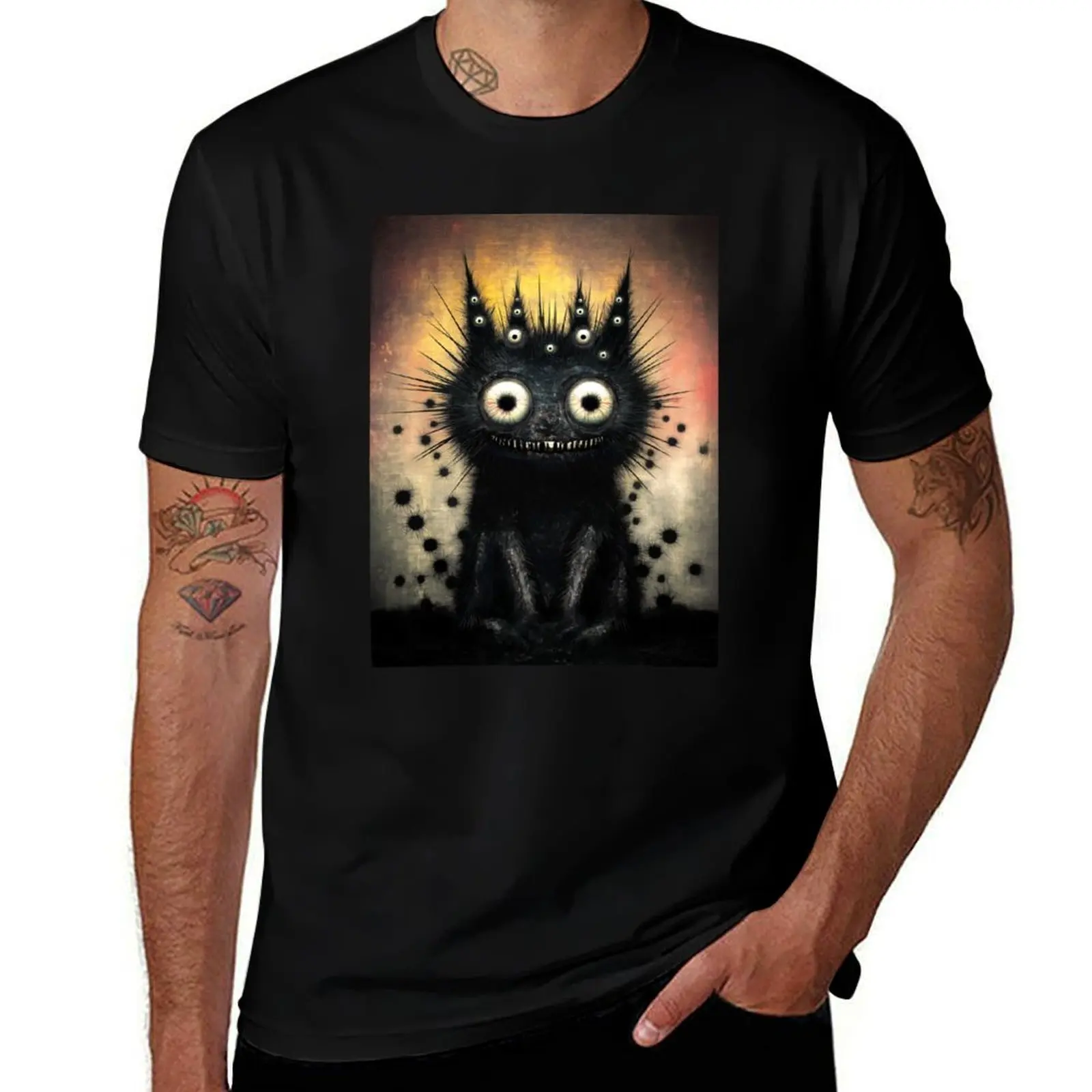 

All Eyes on You – Demon Cat of the Abyss T-Shirt oversized anime luxury t-shirt summer clothes shirts men graphic