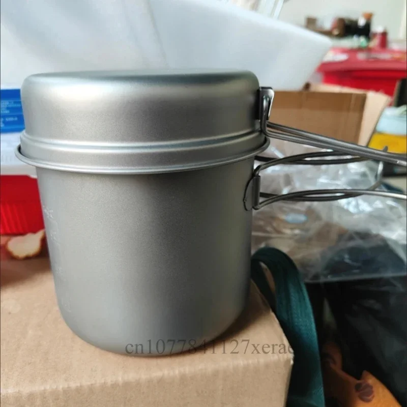 

Pure Titanium High Temperature Resistant Pot Large Capacity Outdoor Pot Set Camping Ultra Lightweight Portable Pot